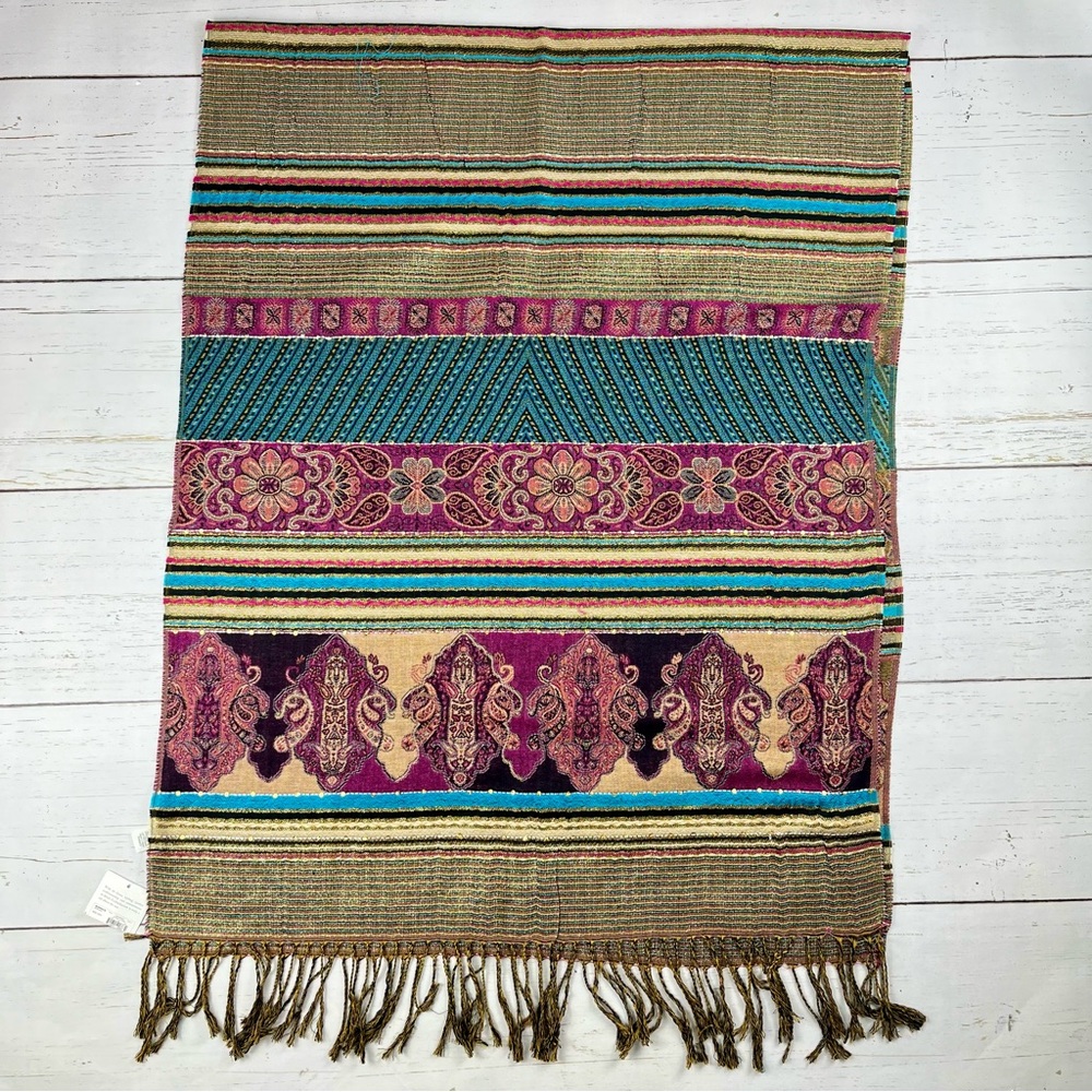 Croft & Barrow Embellished Fringed Scarf 27x70
